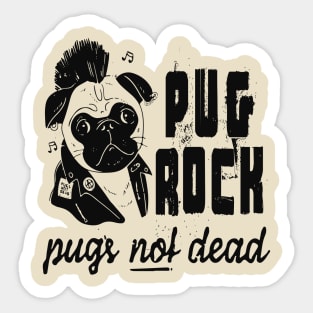 Pug Rock Sticker